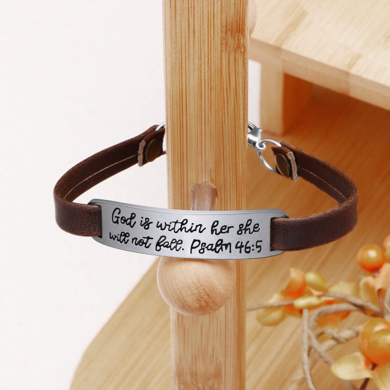 UNQJRY Christian Gifts for Women Bracelets for Her Inspirational Leather Bracelet for Women Jewelry Gift - Image 5